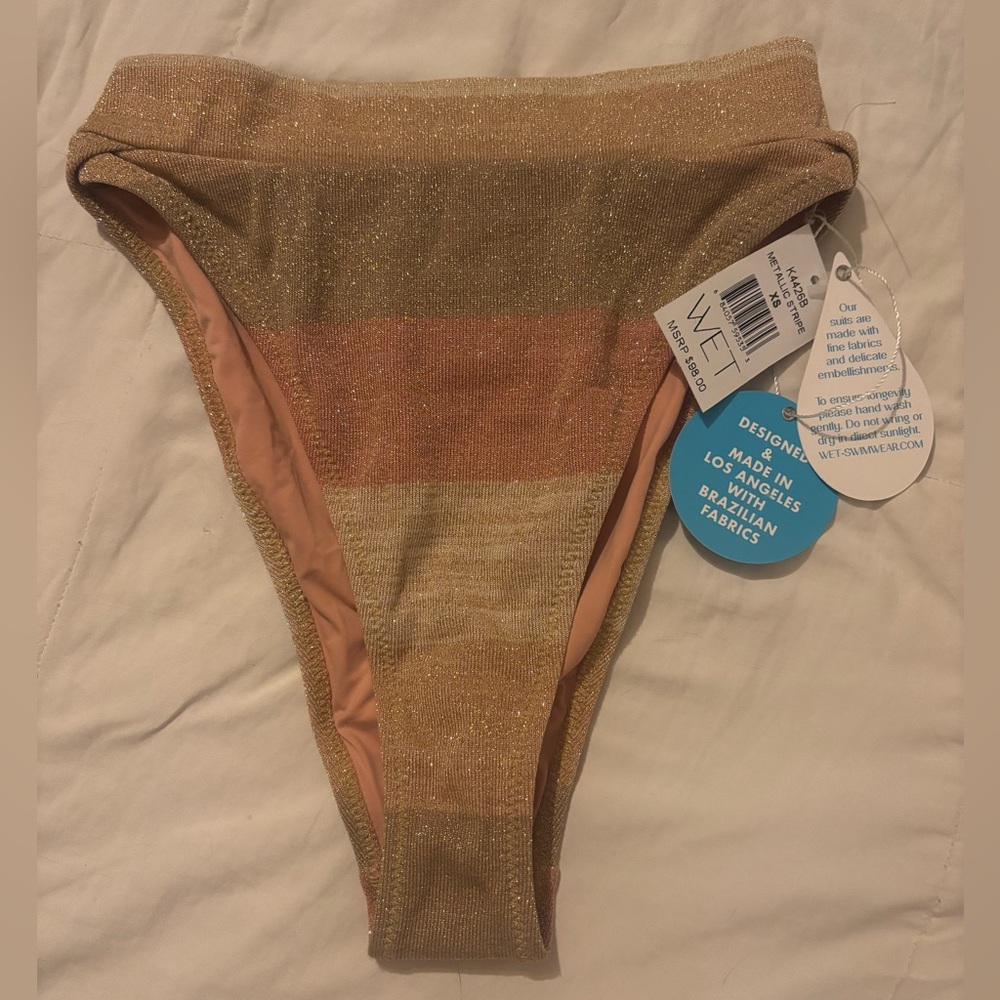 Elegant Tan metallic gold and bronze Bikini BOTTOM ONLY the Addison collection
